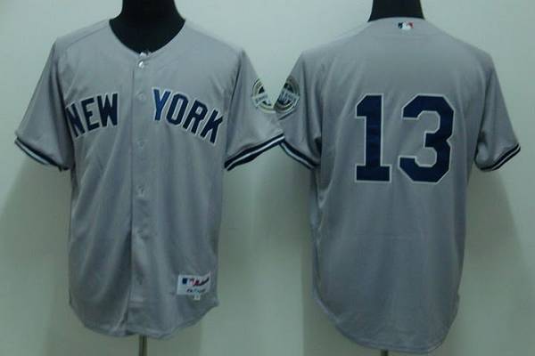 Yankees #13 Alex Rodriguez Stitched Grey MLB Jersey - Click Image to Close